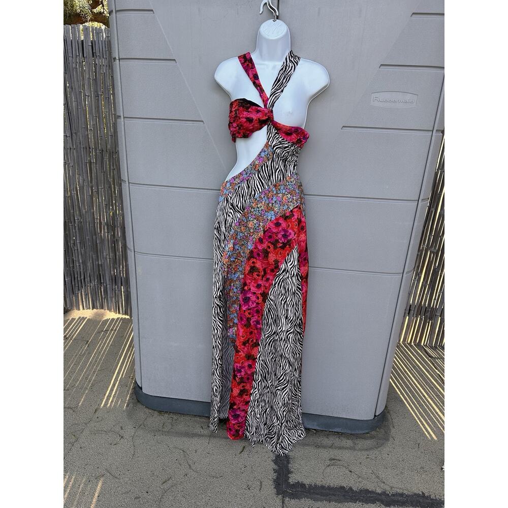 NWT For Love & Lemons Rita Cut Out Patchwork Maxi Dress Women’s Size S Festival - Picture 12 of 16